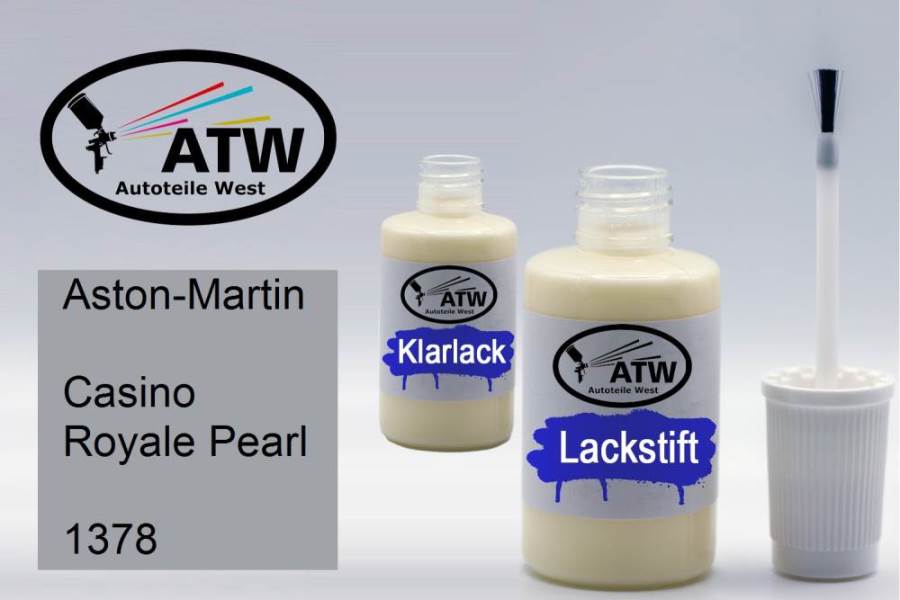 Aston-Martin, Casino Royale Pearl, 1378: 20ml Lackstift + 20ml Klarlack - Set, von ATW Autoteile West.